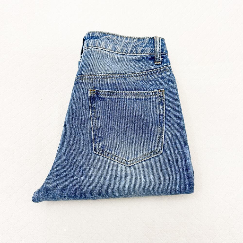 Princess Polly Ripped Distressed Denim Jeans Light Wash Size 4